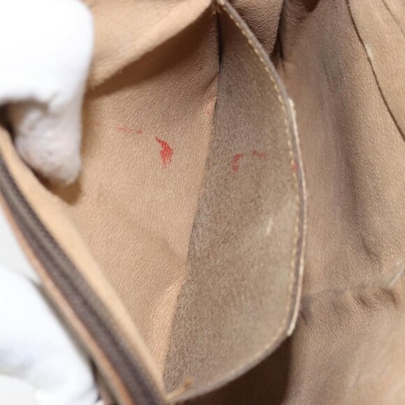 Authentic GUCCI GUCCI GG Supreme Web Sherry Line Bag PVC Beige Gold 98 02 04 - Picture 10 of 16